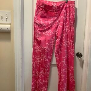 Lilly Pulitzer Pink Coral-Print Straight Leg Pants